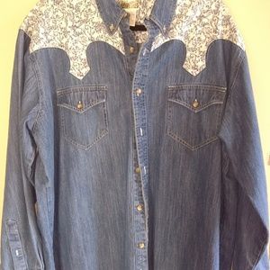 Express Rider denim button down shirt